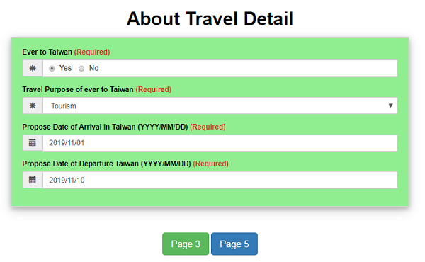 Form About Travel Details 