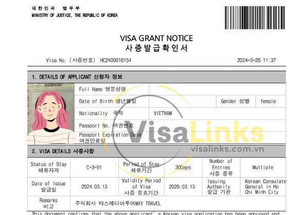 Điều kiện xin visa C3-91 Hàn Quốc