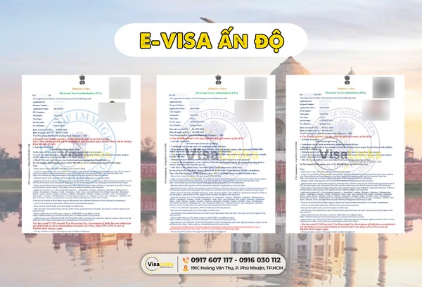 Lệ phí xin eVisa Ấn Độ