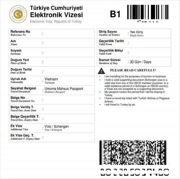 Visa du lịch Thổ Nhĩ Kỳ