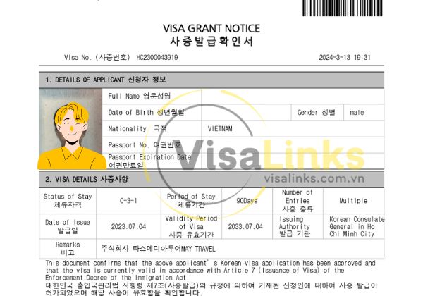 Các loại visa Hàn Quốc dựa theo mục đích nhập cảnh