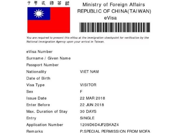 Visa Quan Hồng Đài Loan