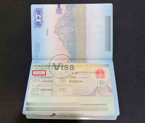 Các loại visa Trung Quốc phổ biến