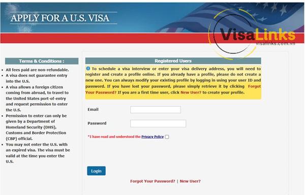 Bắt đầu đặt lịch phỏng vấn visa Mỹ