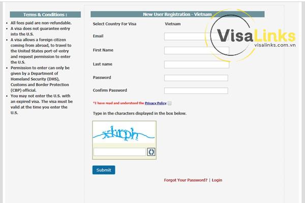 Đăng ký tài khoản để đặt lịch phỏng vấn visa Mỹ