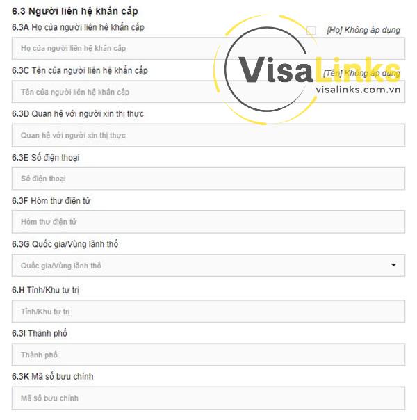Cung cấp thông tin về người liên hệ khẩn cấp