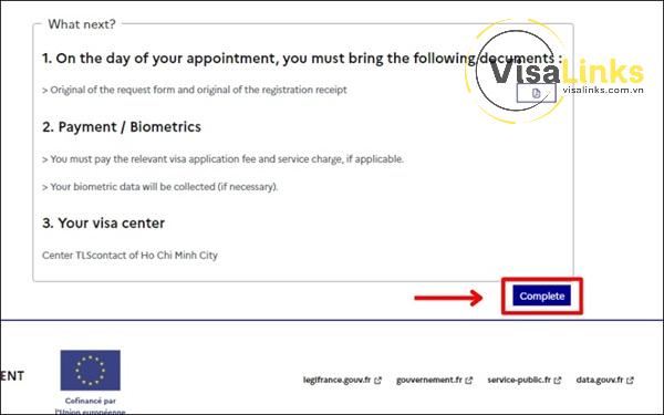 Nộp đơn xin visa Pháp