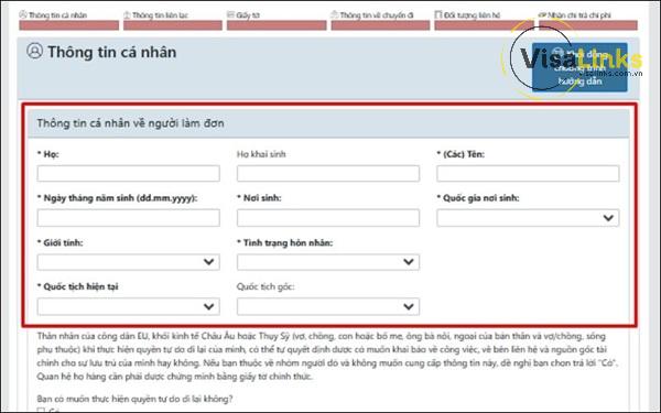 Thông tin cá nhân – Personal Details 