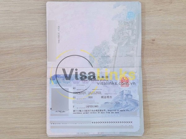 Các loại visa đi Trung Quốc dài hạn