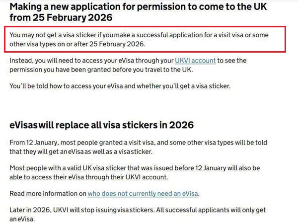 UK chuyển từ visa giấy sang eVisa từ ngày 25/02/2026