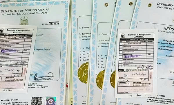 Các loại giấy tờ chính được dán tem Apostille