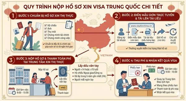 Quy trình nộp hồ sơ xin visa Trung Quốc chi tiết