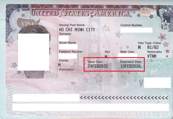 Thời hạn của visa Mỹ B1 B2