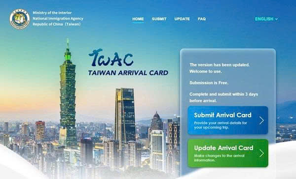 Truy cập hệ thống khai báo nhập cảnh Đài Loan