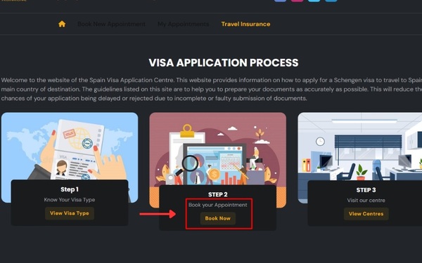 Đặt lịch hẹn nộp hồ sơ xin visa Tây Ban Nha