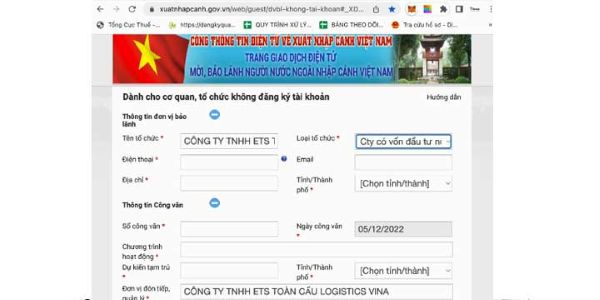 Hướng dẫn điền mẫu NA2 online chi tiết